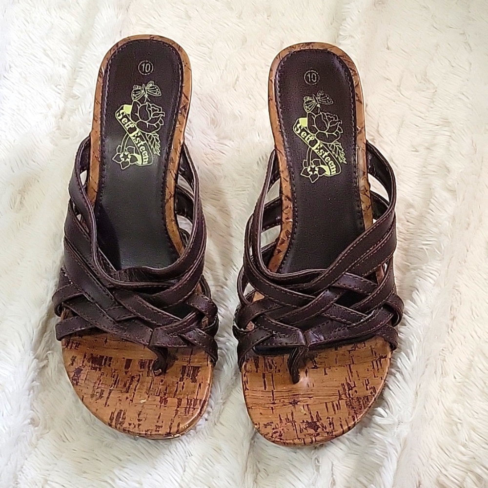 NWOT Wedge Sandels from Self Esteem Size 10